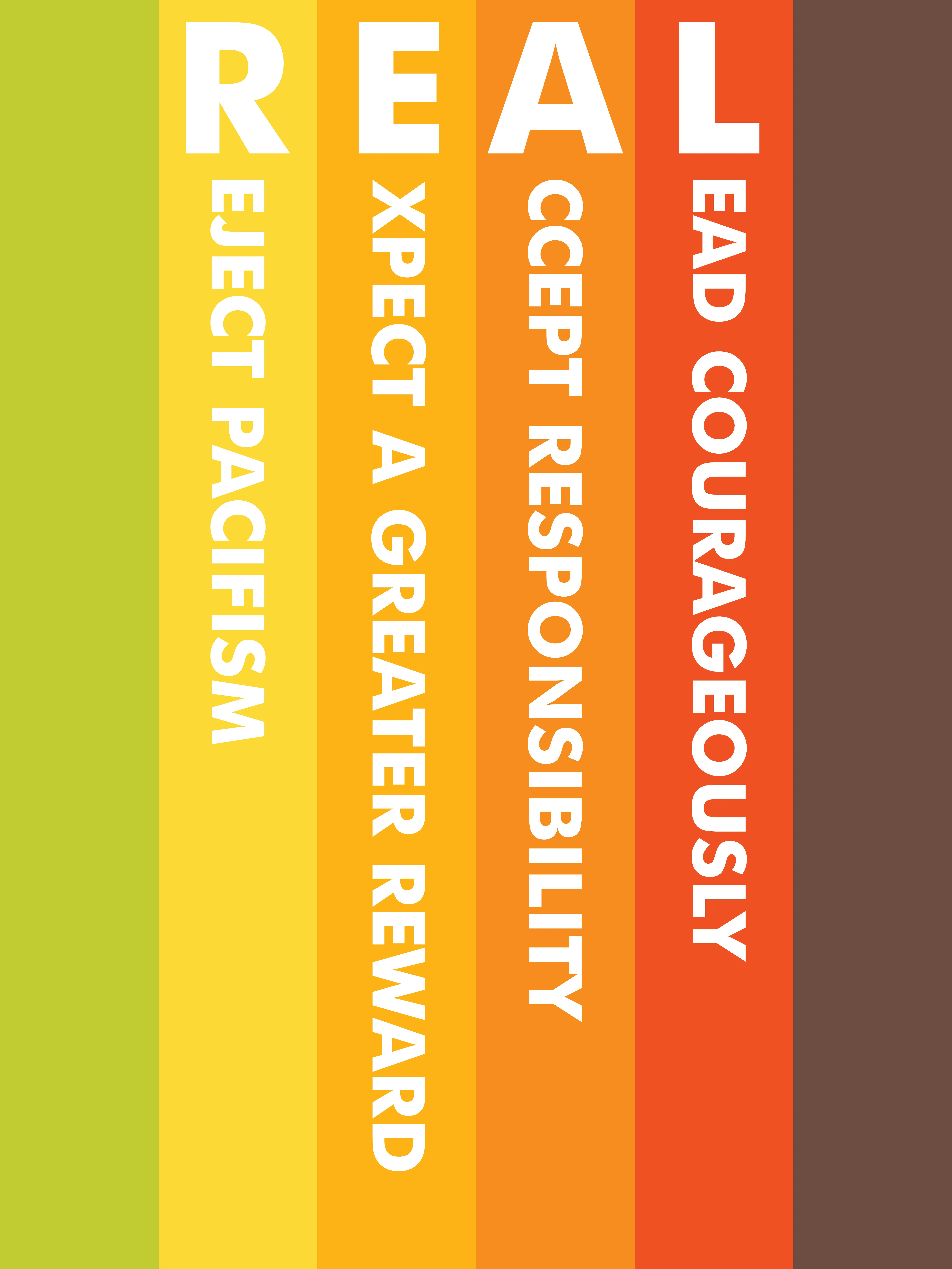 Banner graphic showing the R.E.A.L. values of Advanced Control Systems: Reject Passivity, Expect a Greater Reward, Accept Responsibility, and Lead Courageously